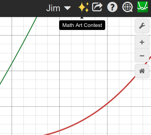 Desmos UI with ✨ button